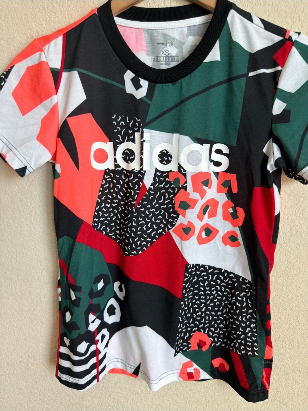 Adidas FARM Rio Graphic Tee XS Multicolor Abstract Print Athletic Shirt Top - Picture 6 of 11
